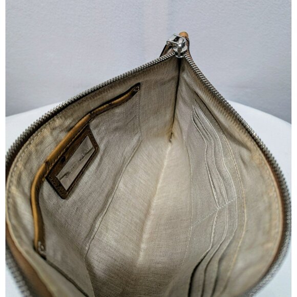 FINAL PRICE DROP Michael Kors Harlow Ostrich Emboss Leather Clutch Wristlet - Picture 9 of 12